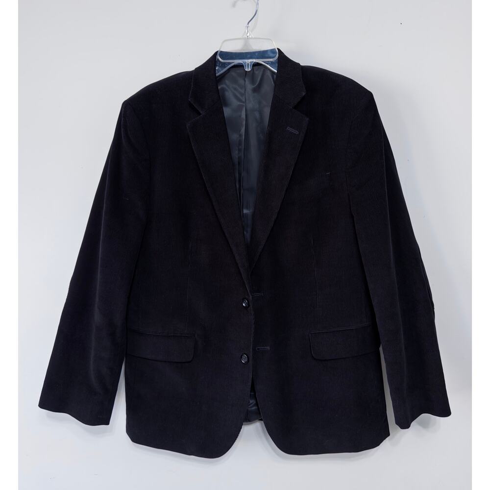 Stafford Mens black corduroy‎ blazer sz 40 short quiet luxury heritage professor